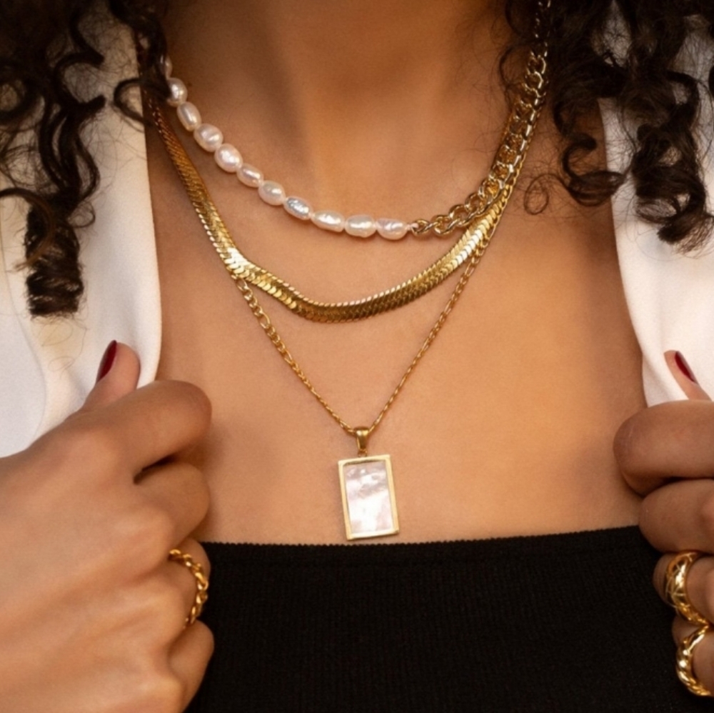 Half Fresh-water/Cuban Necklace